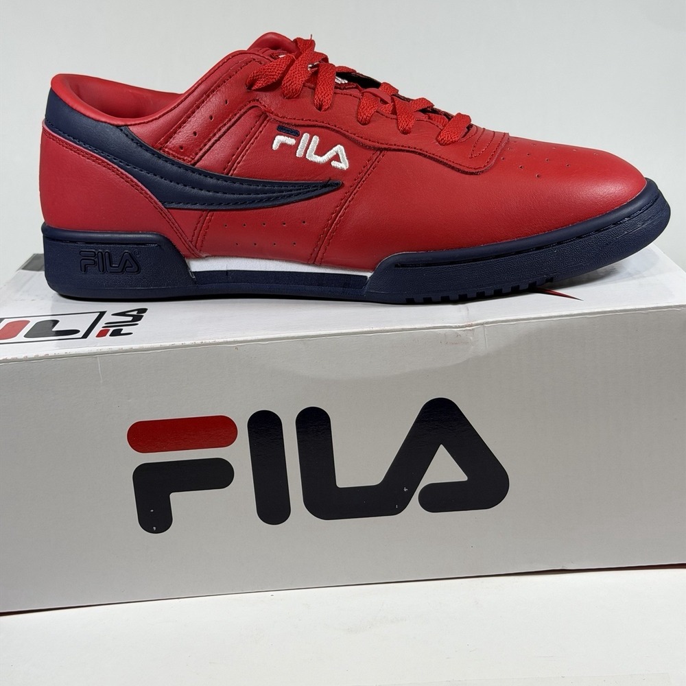 Fila Men's Size-10 Original Fitness Lea Classic Sneaker Red
